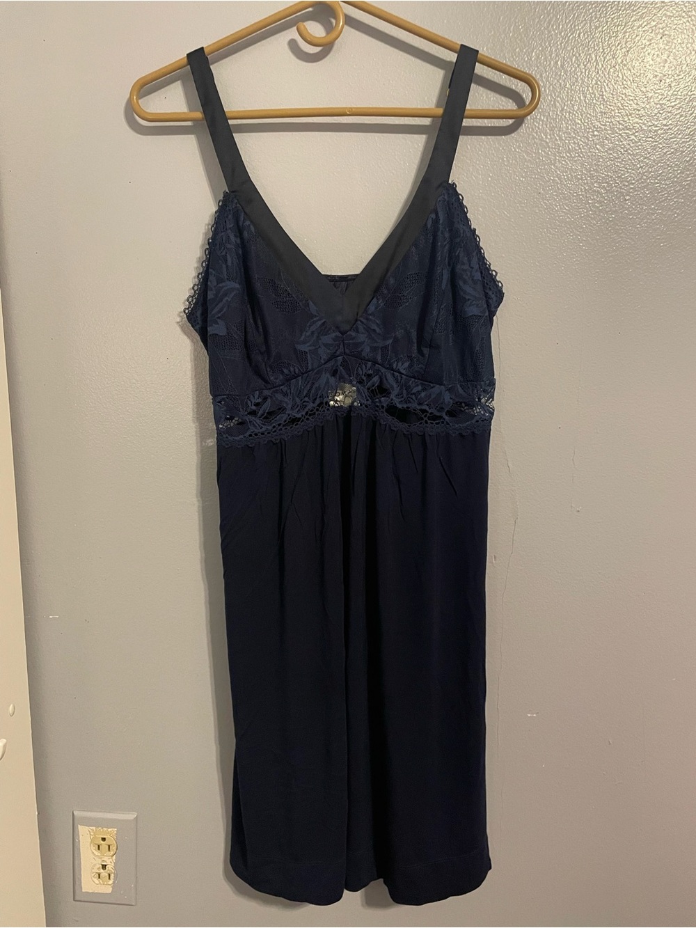 Soma Navy Lace-Trim Chemise